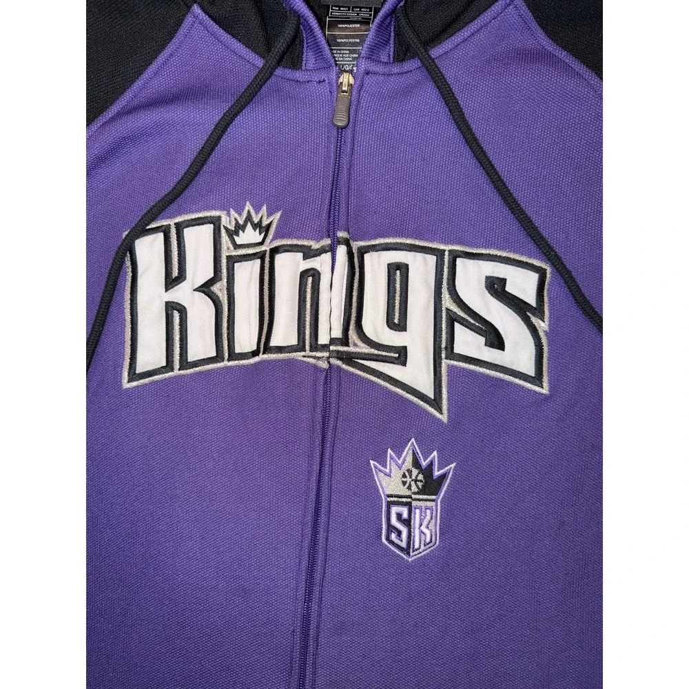 Sacramento Kings Mens L Black NBA Basketball Zip Up Hoodie - Flaws See Pics